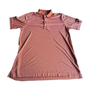 Greg Norman PlayDry Orange Striped Polo Shirt Mens L